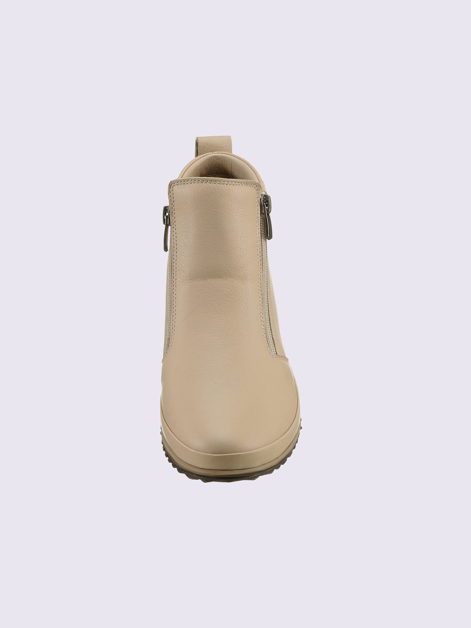 Bottine courte cuir nappa de vache, couleur ivoire clair uni, taille 39 - helline