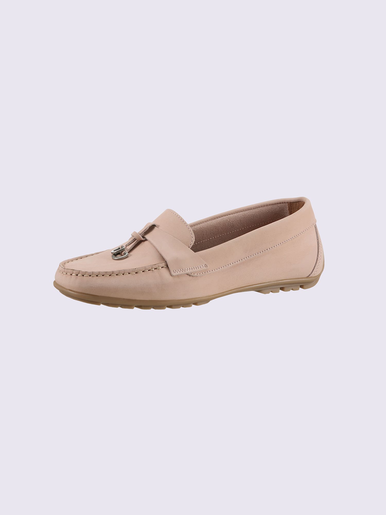 Mocassins cuir vachette, couleur rose, taille 40 - helline