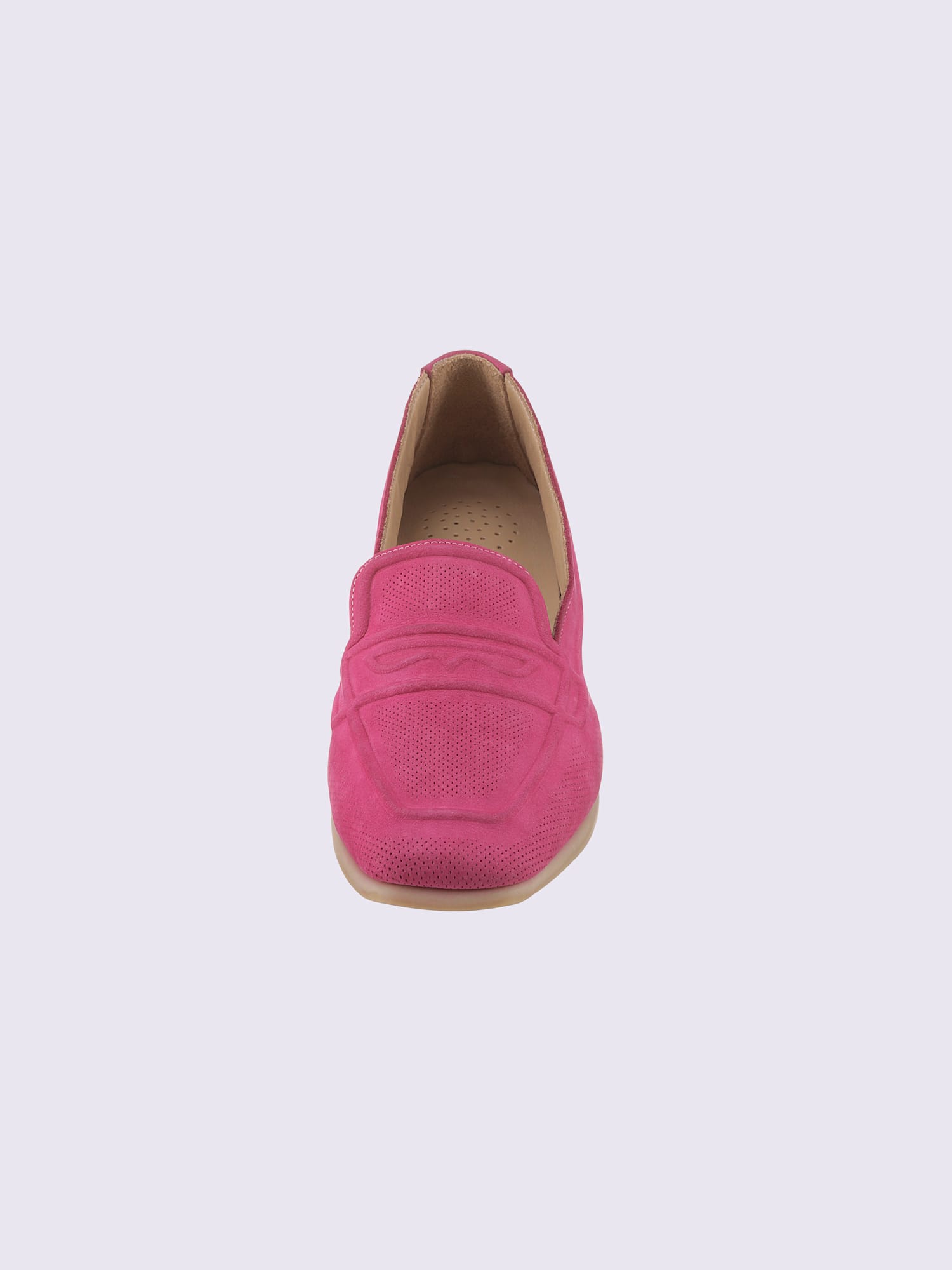 Trotteurs cuir velours de vache., rose moyen uni, taille 41 - helline
