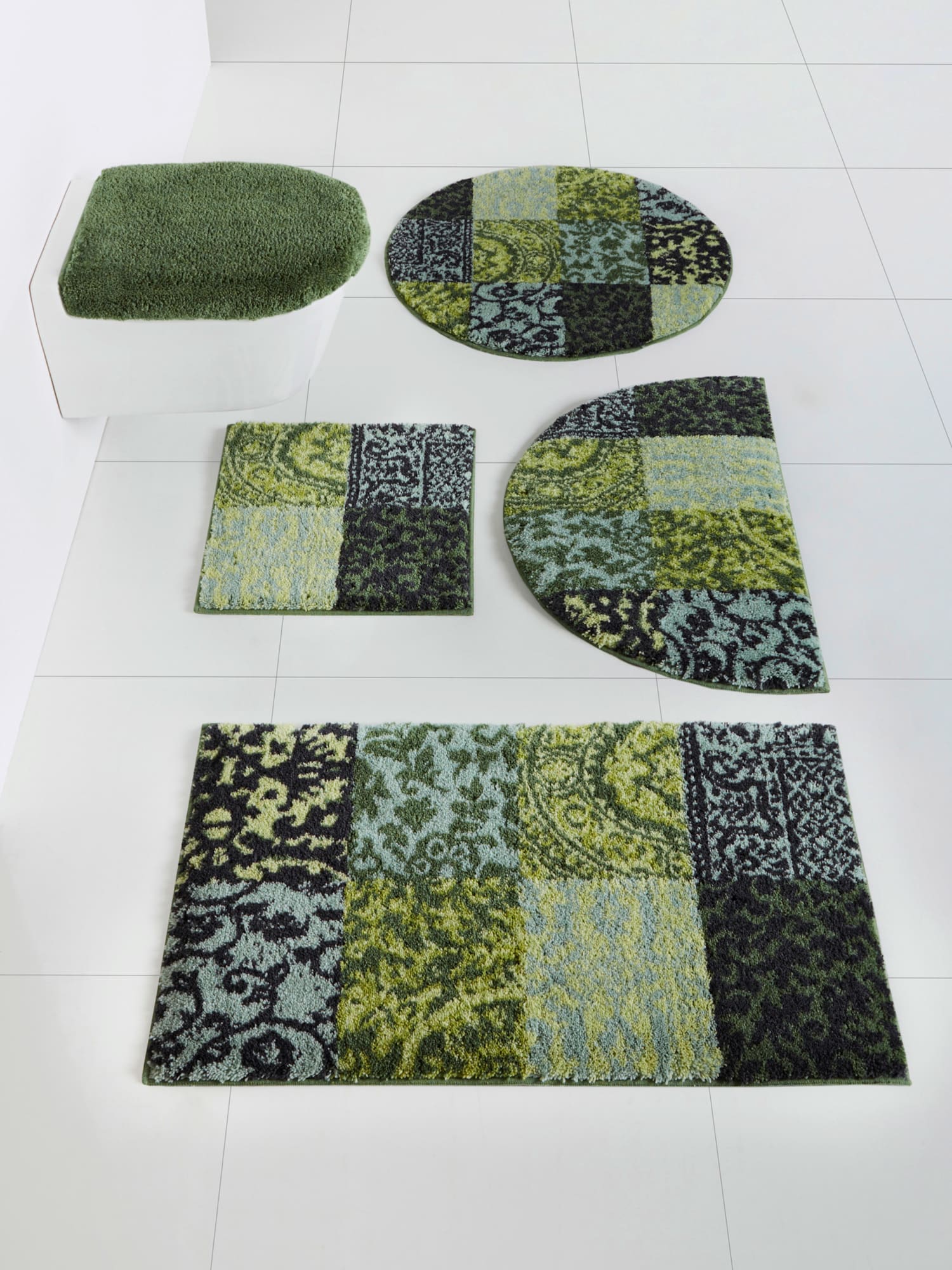 Tapis de bain acrylique, couleur vert, taille 50x90 cm, marque helline home - helline