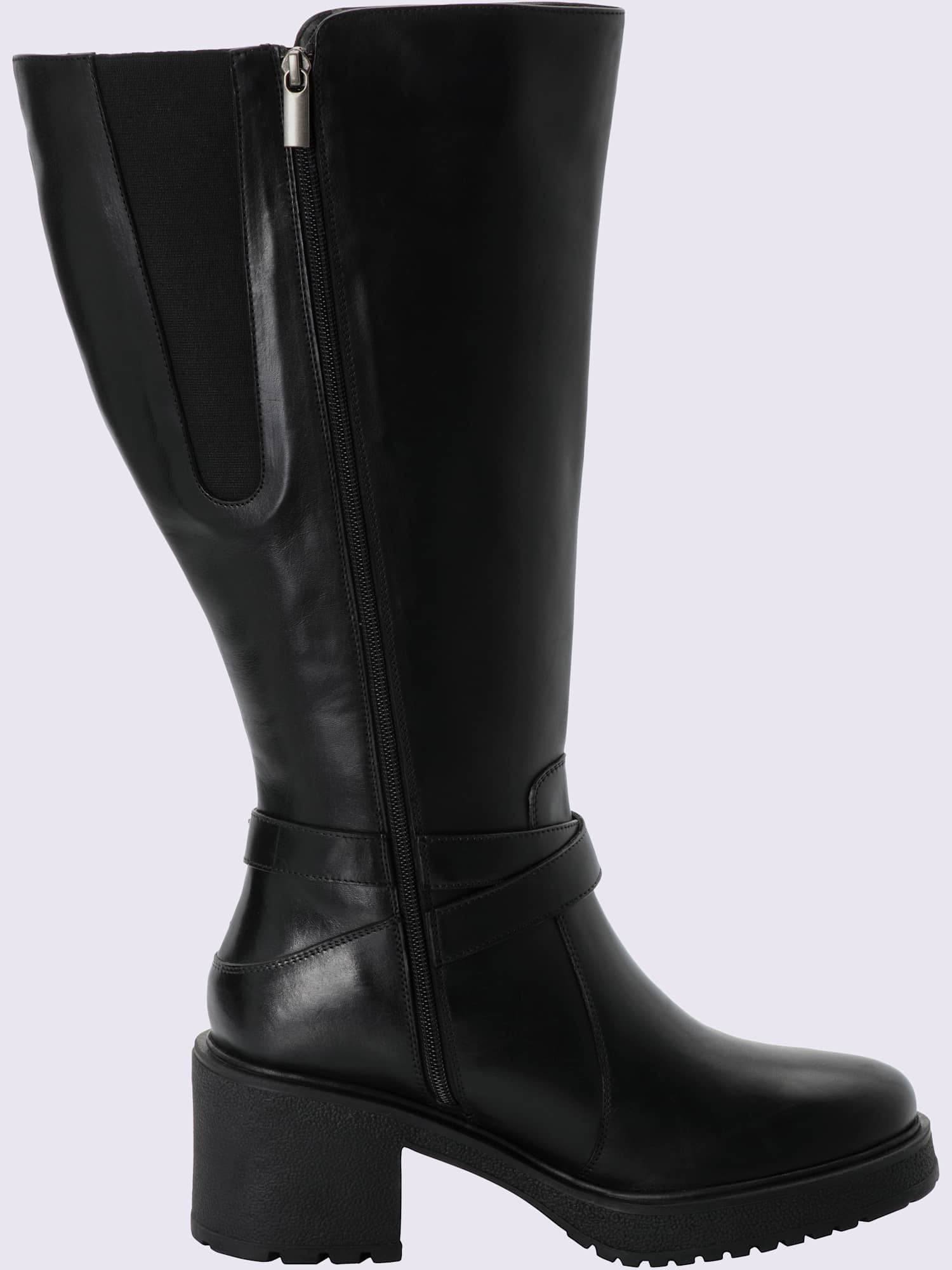 Bottes pour jambe large largeur f*, XL, noir uni, taille 41, Sheego - helline