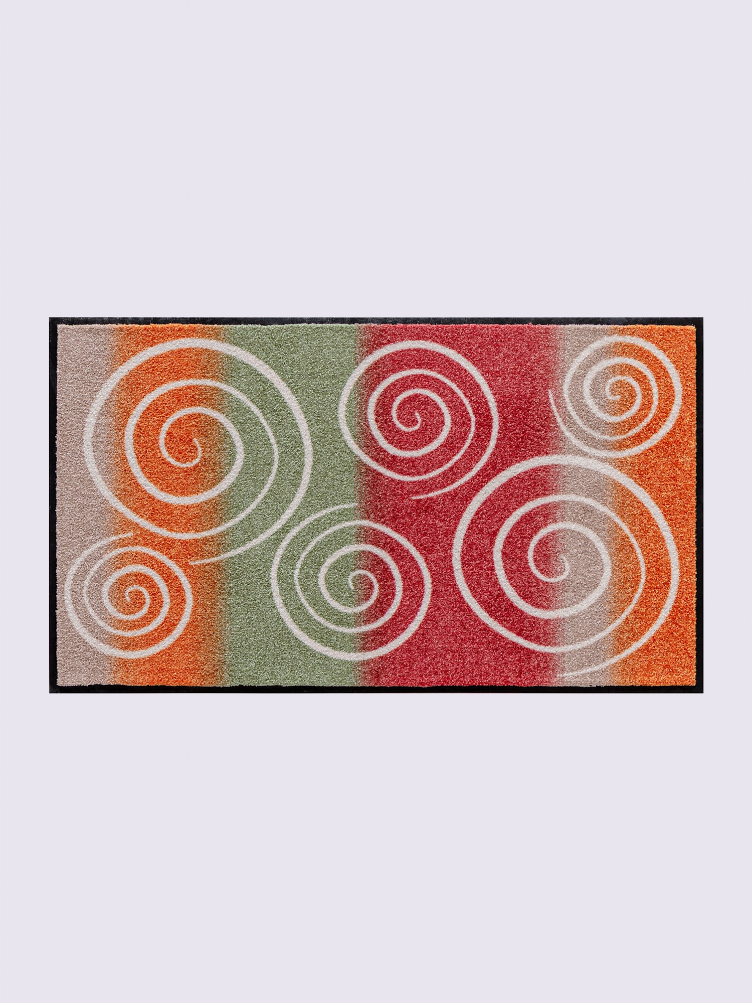 Paillasson pour intérieur et zone extérieure couverte, couleur : orange foncé à motifs, taille 50x100 cm, marque helline home, 100% polyamide -