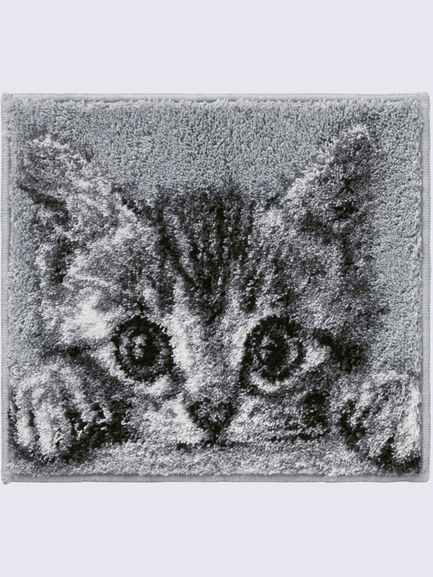 Tapis de bain acrylique facile d'entretien, gris moyen à motifs, taille 47x50 cm, helline home - helline