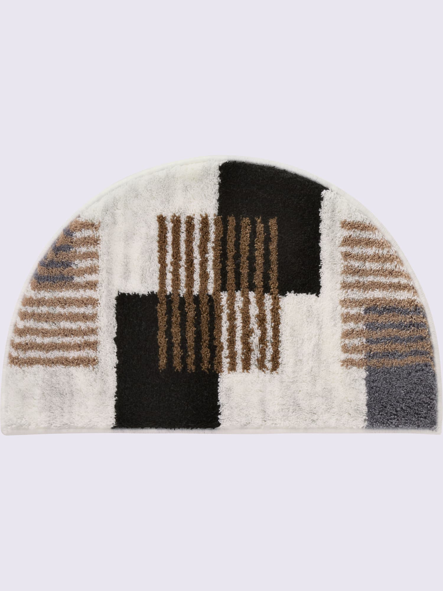 Tapis de bain acrylique facile d'entretien, couleur : marron clair à motifs, taille 47x50 cm, marque helline home, 100% acrylique - helline