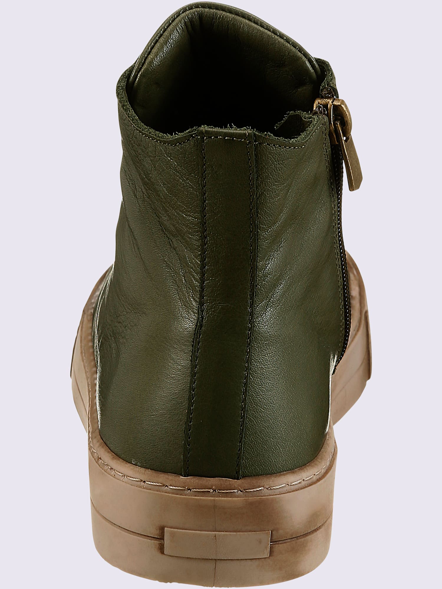 Baskets cuir nappa de vache, couleur : vert foncé à motifs, taille 42, 100% cuir de vache - helline