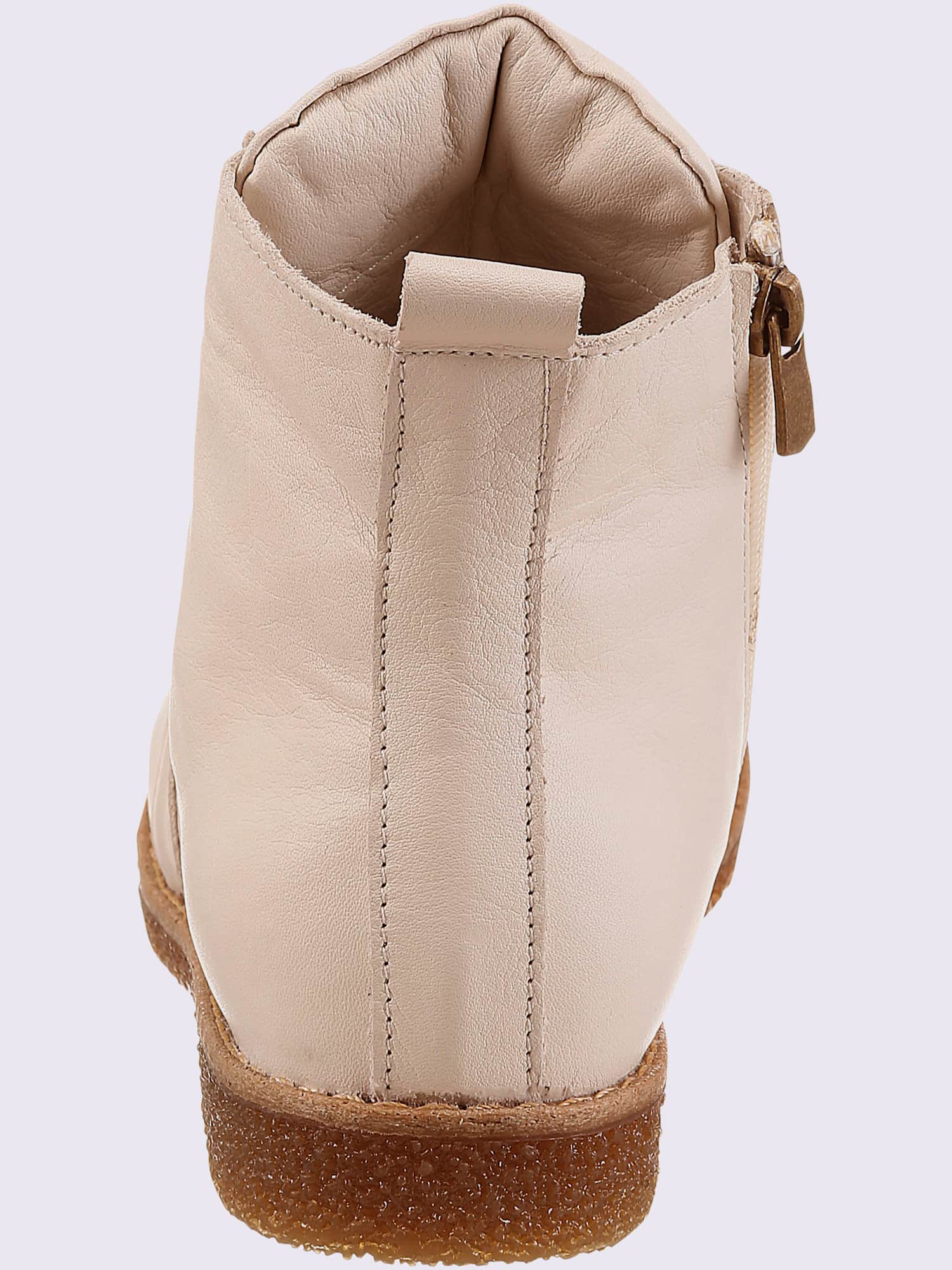 Bottines à lacets cuir nappa de vache, couleur ivoire moyen uni, taille 42 - helline