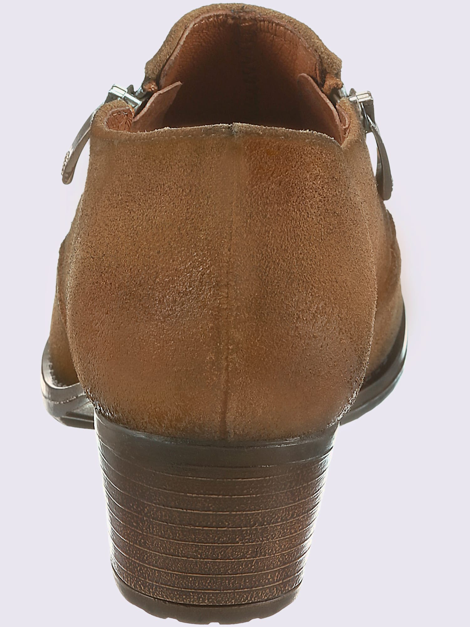 Bottine courte de fabrication portugaise, marron clair à motifs, taille 37 - helline