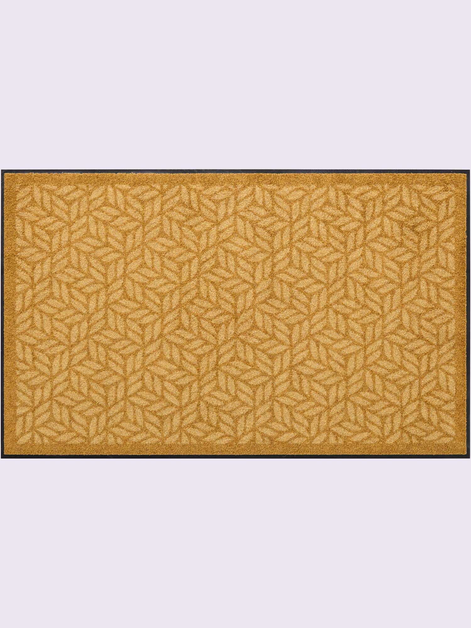 Paillasson pour intérieur et zone extérieure couverte, jaune foncé uni, taille 75x120 cm, helline home - helline