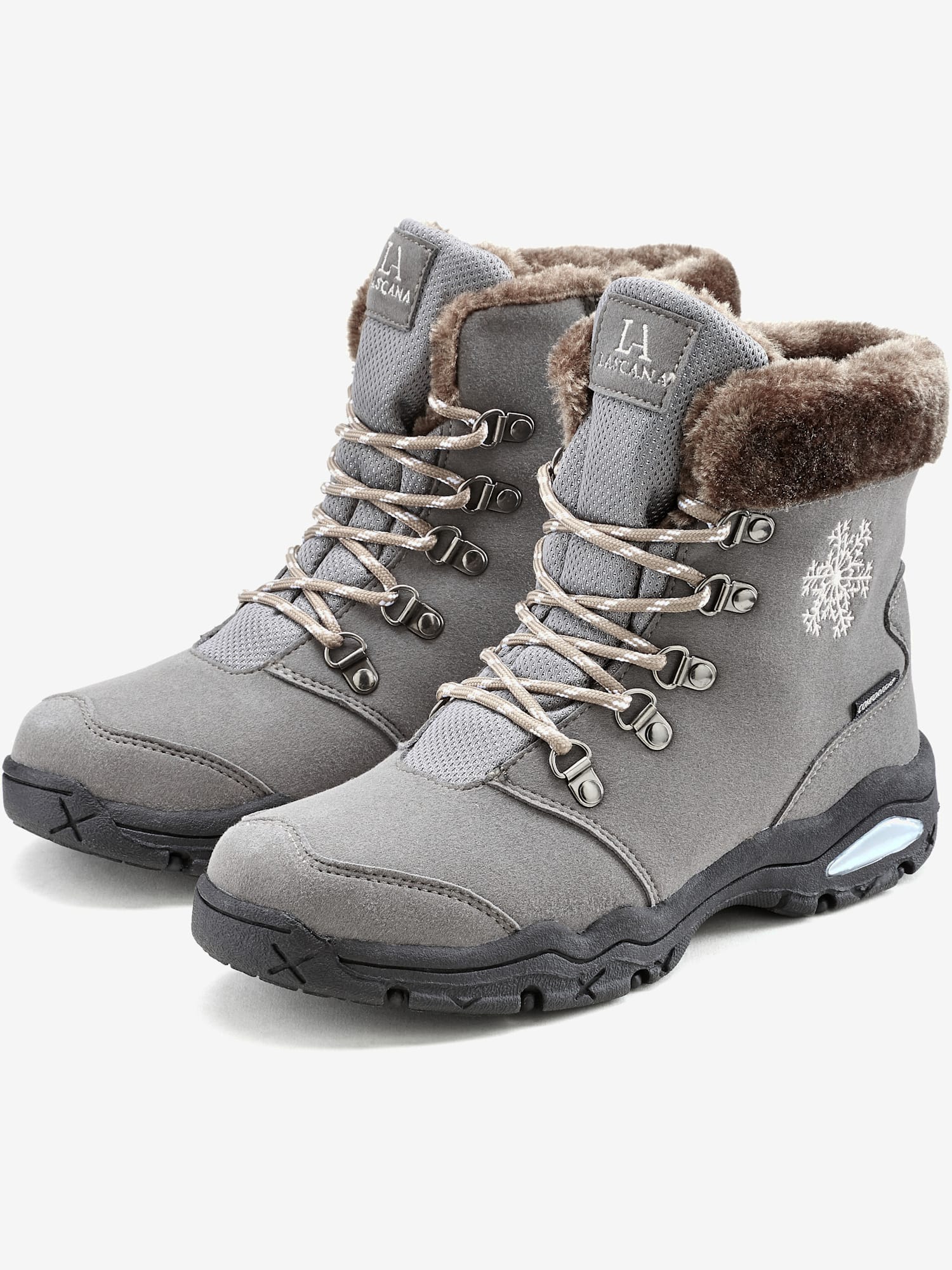 Bottines d'hiver bottes thermiques : très chaudes et souples, gris foncé uni, taille 36, LASCANA - helline