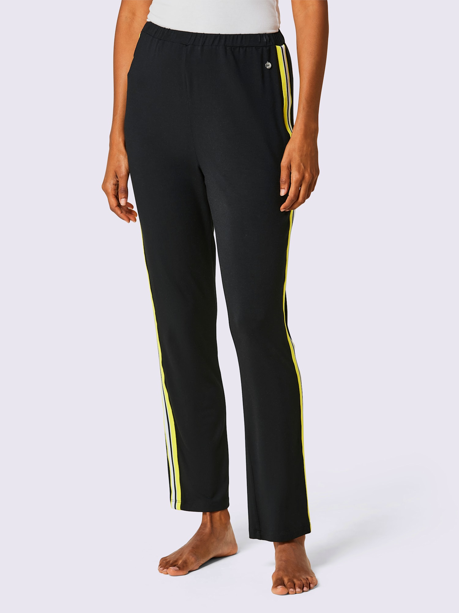 Pantalon en modal jersey fin, couleur noir, taille 42/44, marque CREATION L PREMIUM - helline