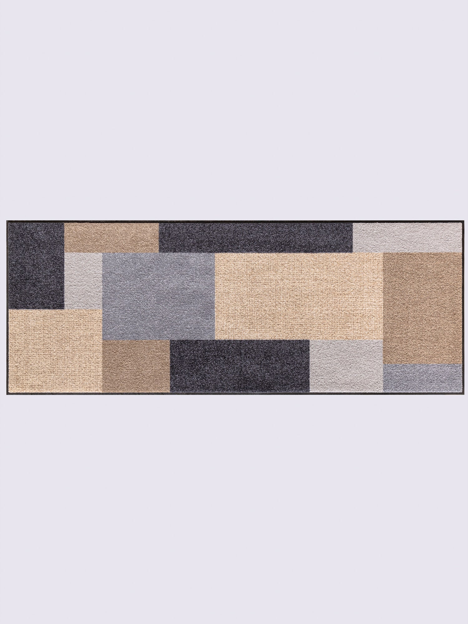 Paillasson pour intérieur et zone extérieure couverte, couleur : marron moyen à motifs, taille 110x170 cm, marque helline home, 100% polyamide -
