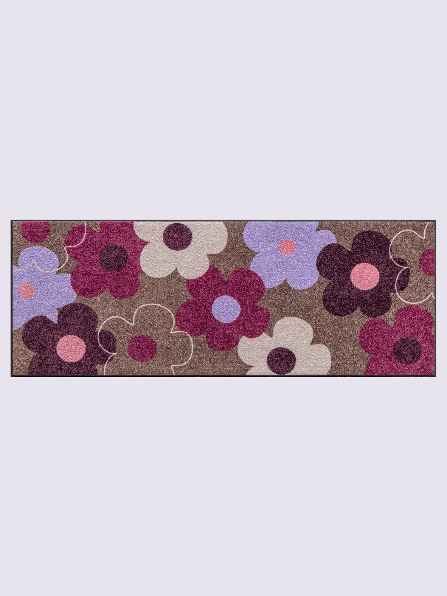 Paillasson pour intérieur et zone extérieure couverte, couleur : marron moyen à motifs, taille 110x175 cm, marque helline home, 100% polyamide -