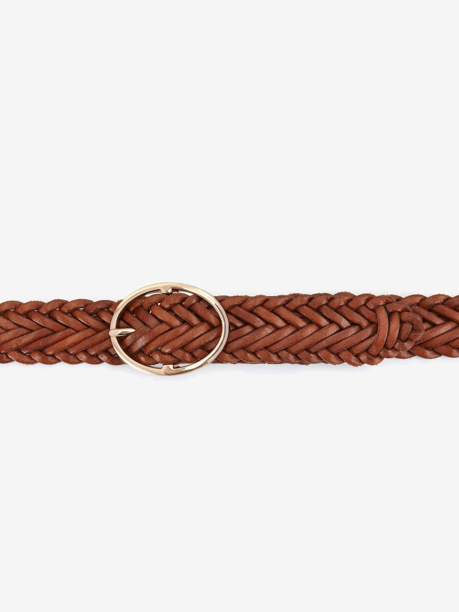 Ceinture en cuir forme personnalisée grâce à l'aspect tressé, couleur : marron moyen uni, taille 90, marque LASCANA, 100% cuir - helline