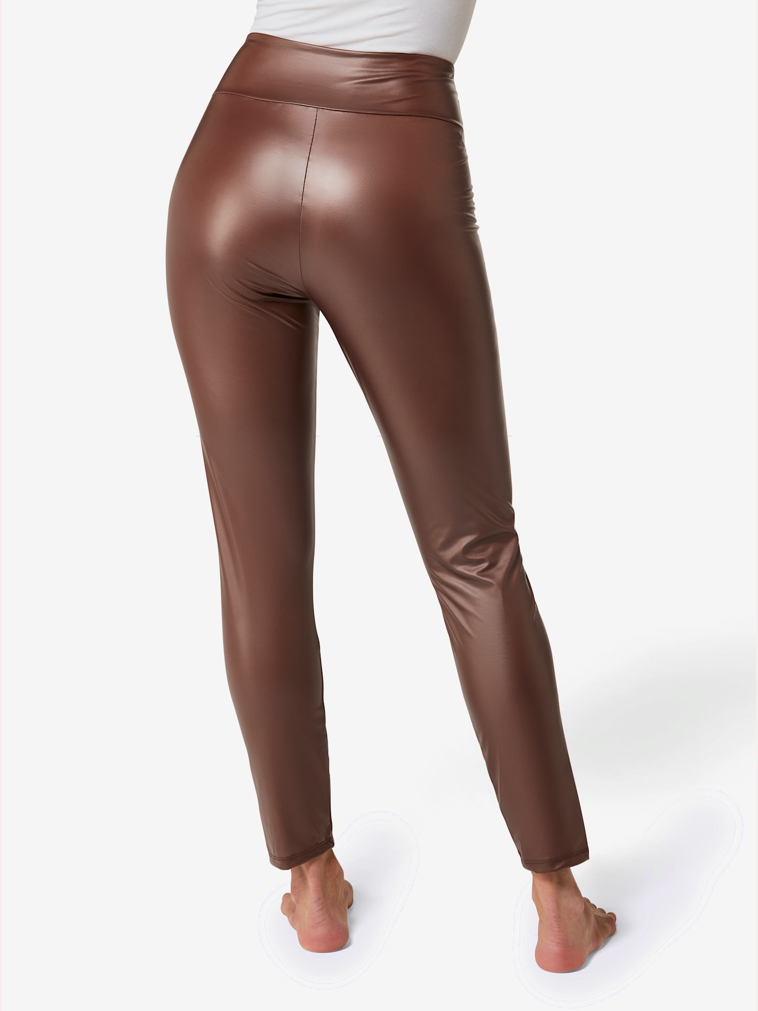 Legging imitation cuir mode, couleur marron, taille 46/48, marque wäschepur - helline