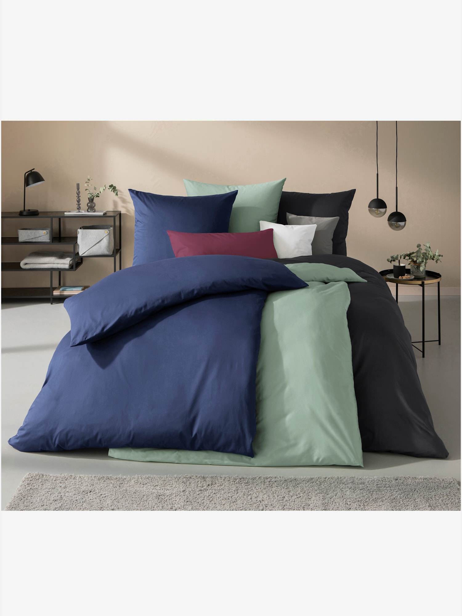 Linge de lit flanelle fine douce, couleur bleu, taille 40x40 cm,, marque Kaeppel - helline