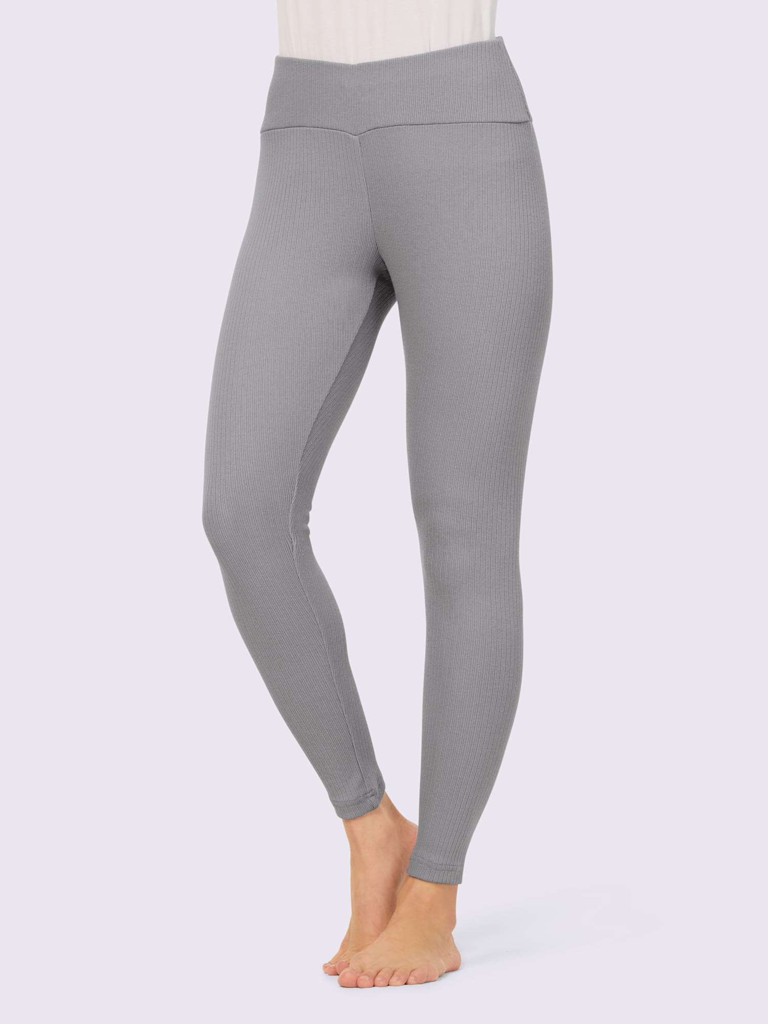 Legging ceinture élastique confortable, couleur gris, taille 54/56, marque wäschepur - helline