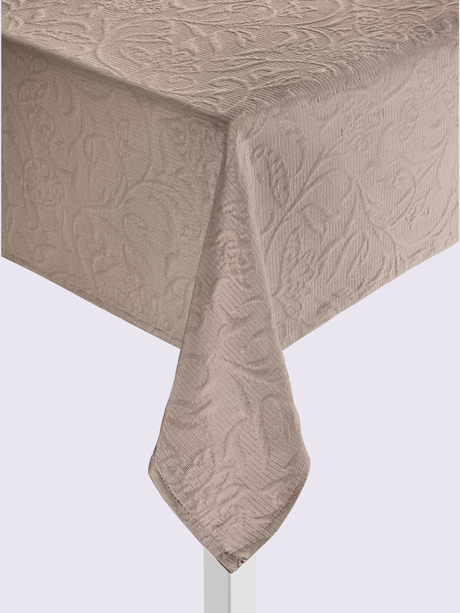 Nappe existe en ronde et ovale, couleur : marron clair uni, taille 155 cm Ø, 62% coton;38% polyester - helline