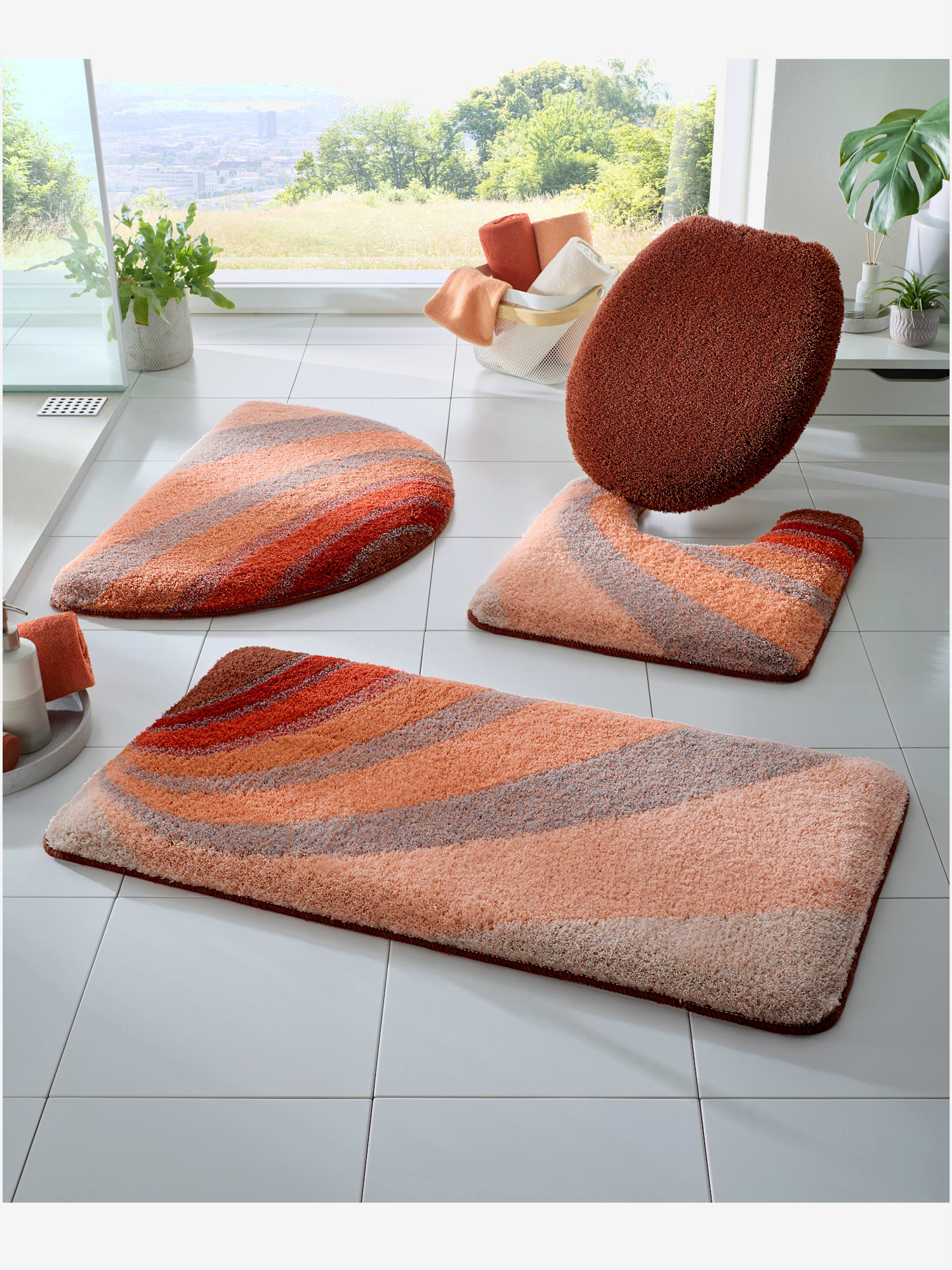 Tapis de bain, couleur marron, taille 70x120 cm, marque Kleine Wolke - helline