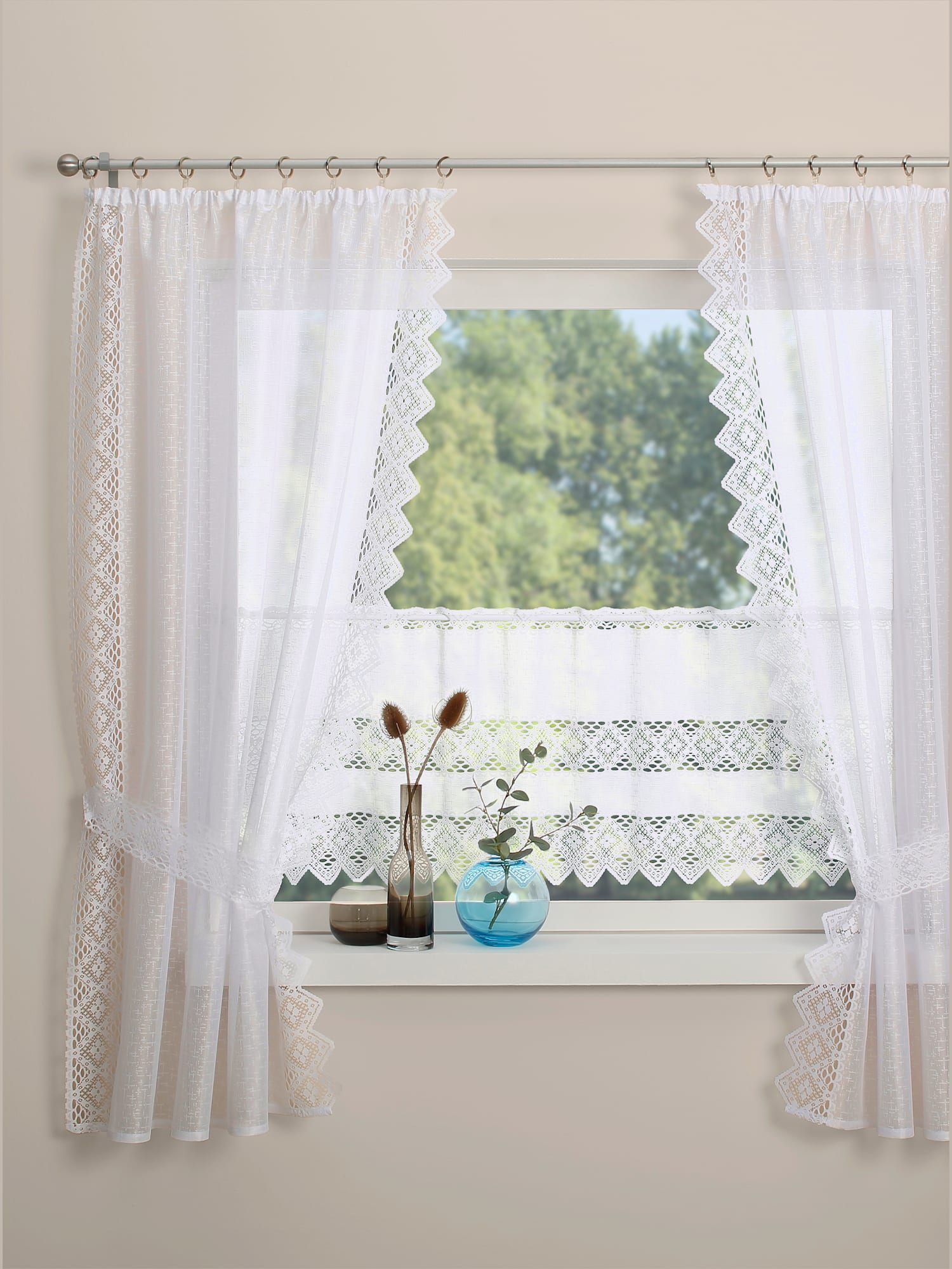 Voilage de fenêtre grand choix de tailles, couleur blanc, taille 58x120 cm - Witt