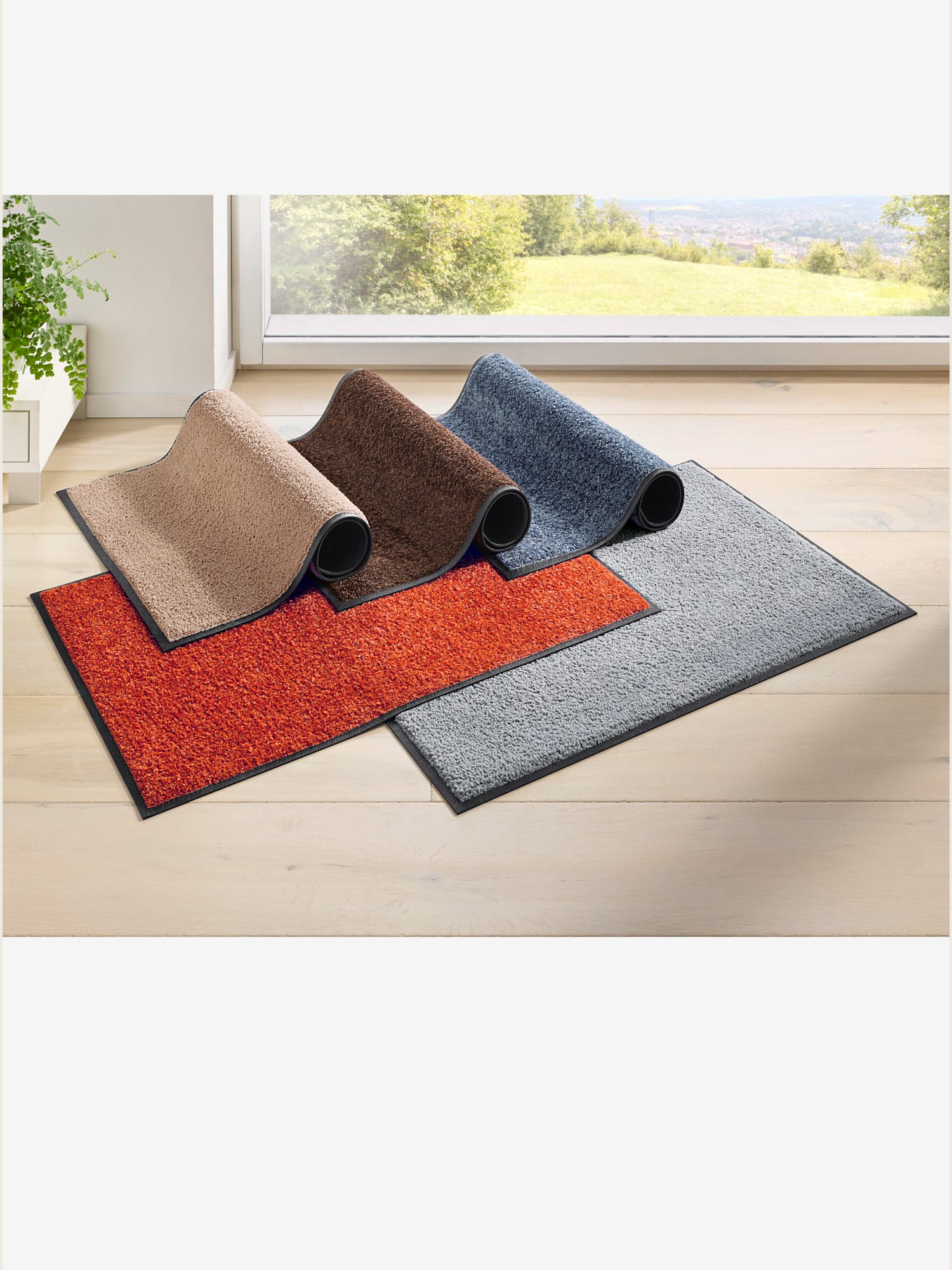 Paillasson jusqu'à 60x180 cm, couleur : gris clair uni, taille 60x90 cm, 100% polyamide - helline