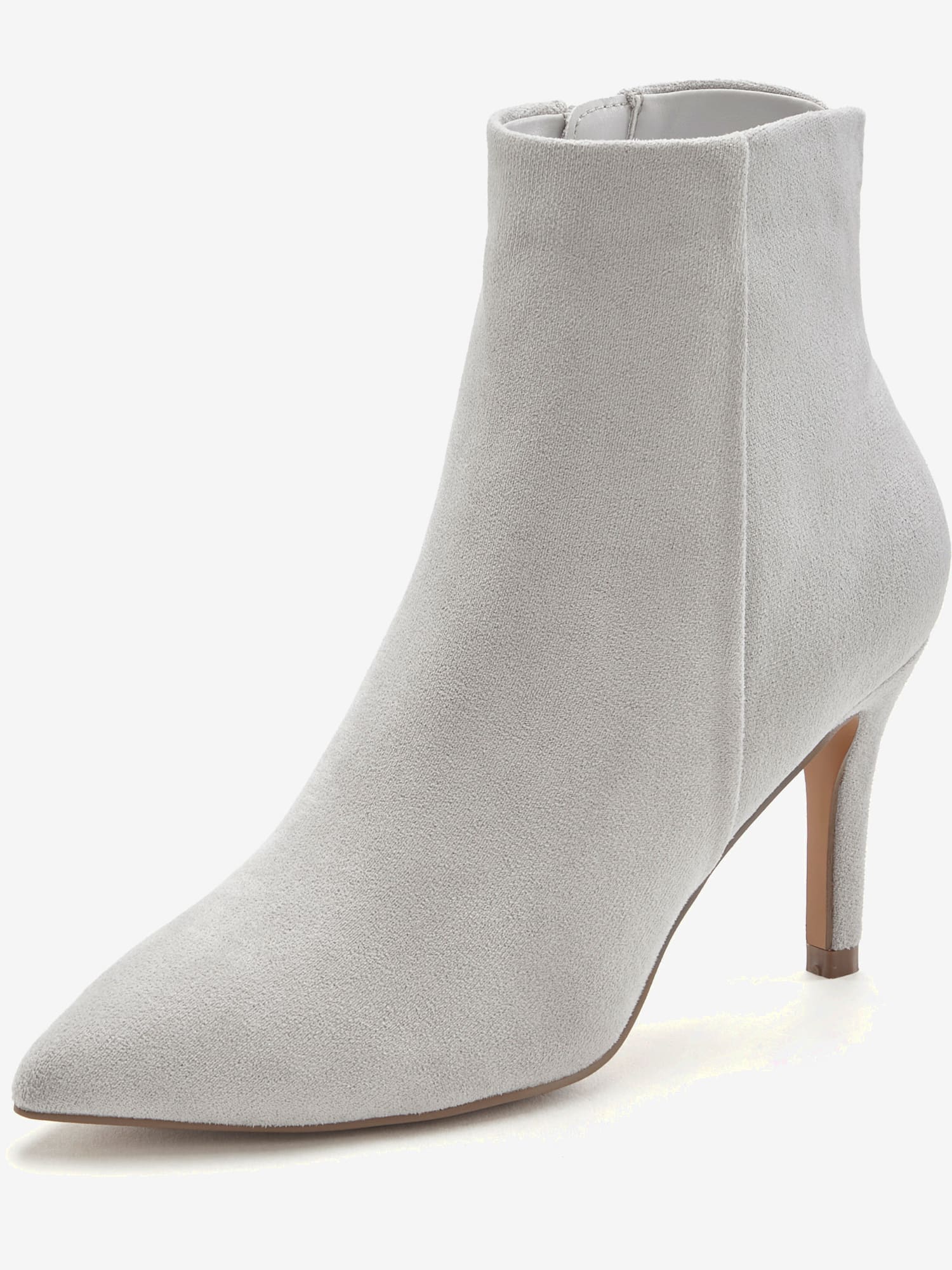 Bottines à talon haut talon aiguille féminin à la hauteur agréable, couleur gris, taille 43, marque LASCANA - helline
