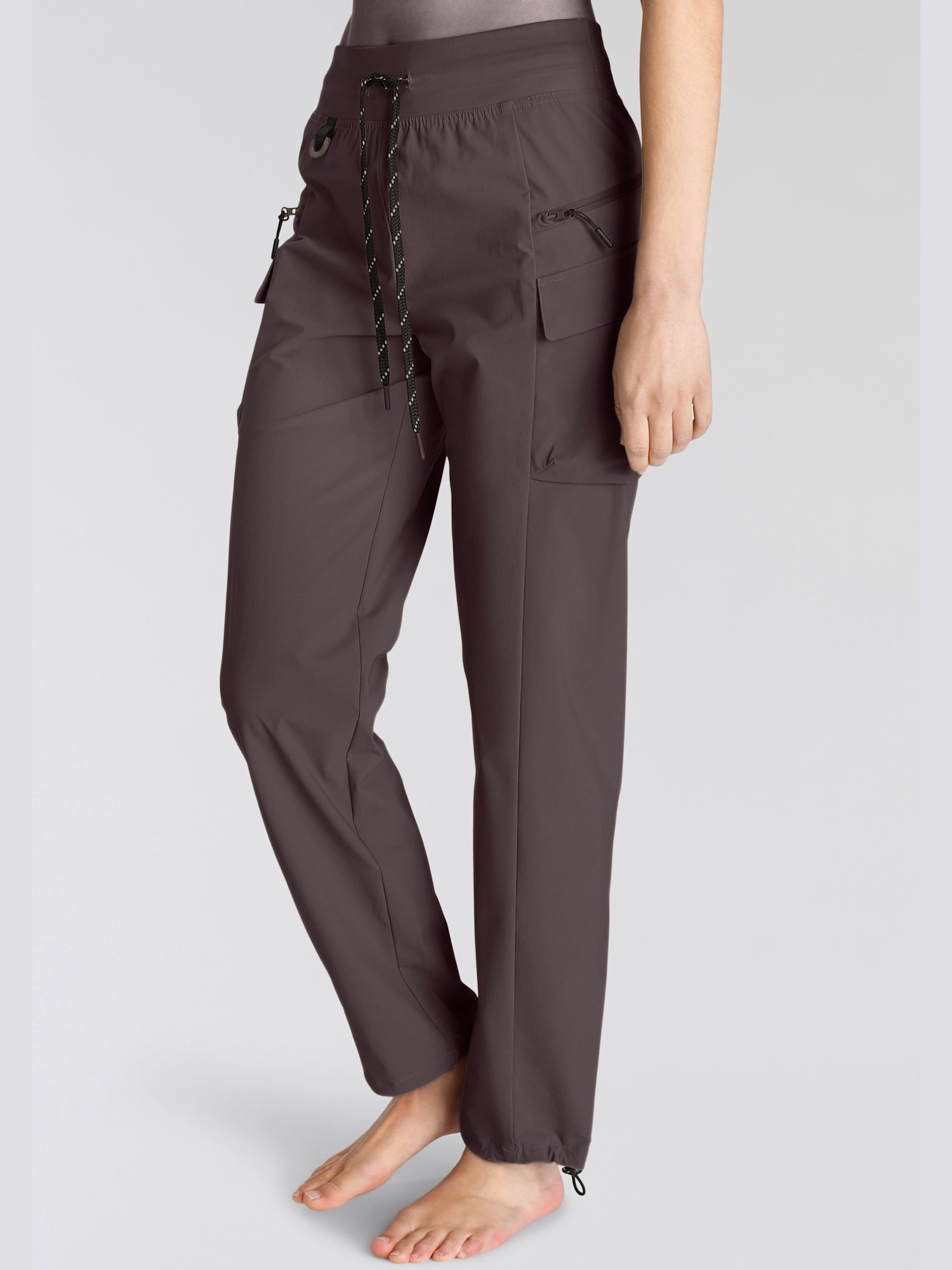 Pantalon de trekking facile à enfiler, couleur marron, taille 44, marque LASCANA ACTIVE - helline