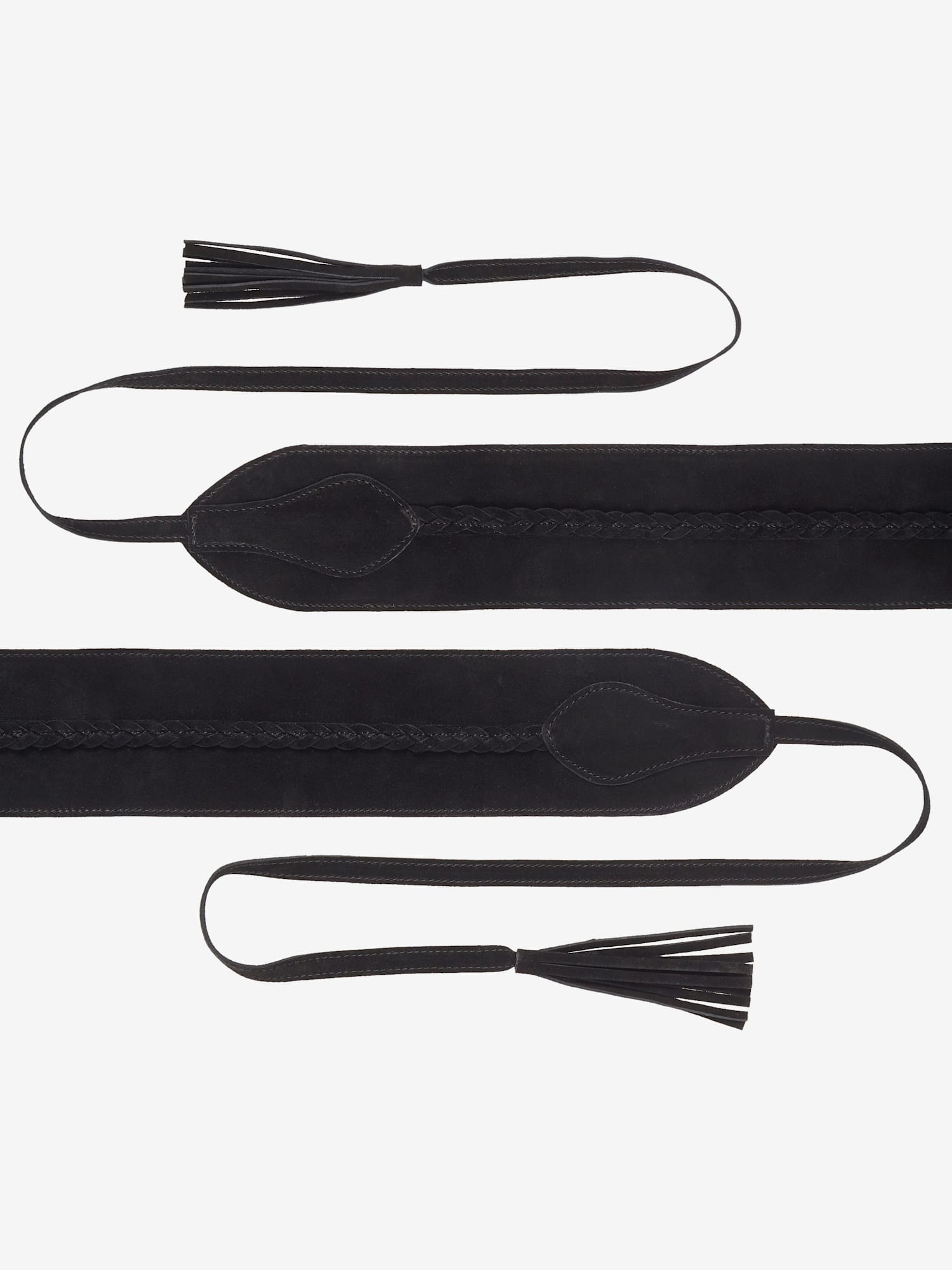 Ceinture tendance en cuir velours doux de qualité, couleur noir, taille L, marque LASCANA - helline