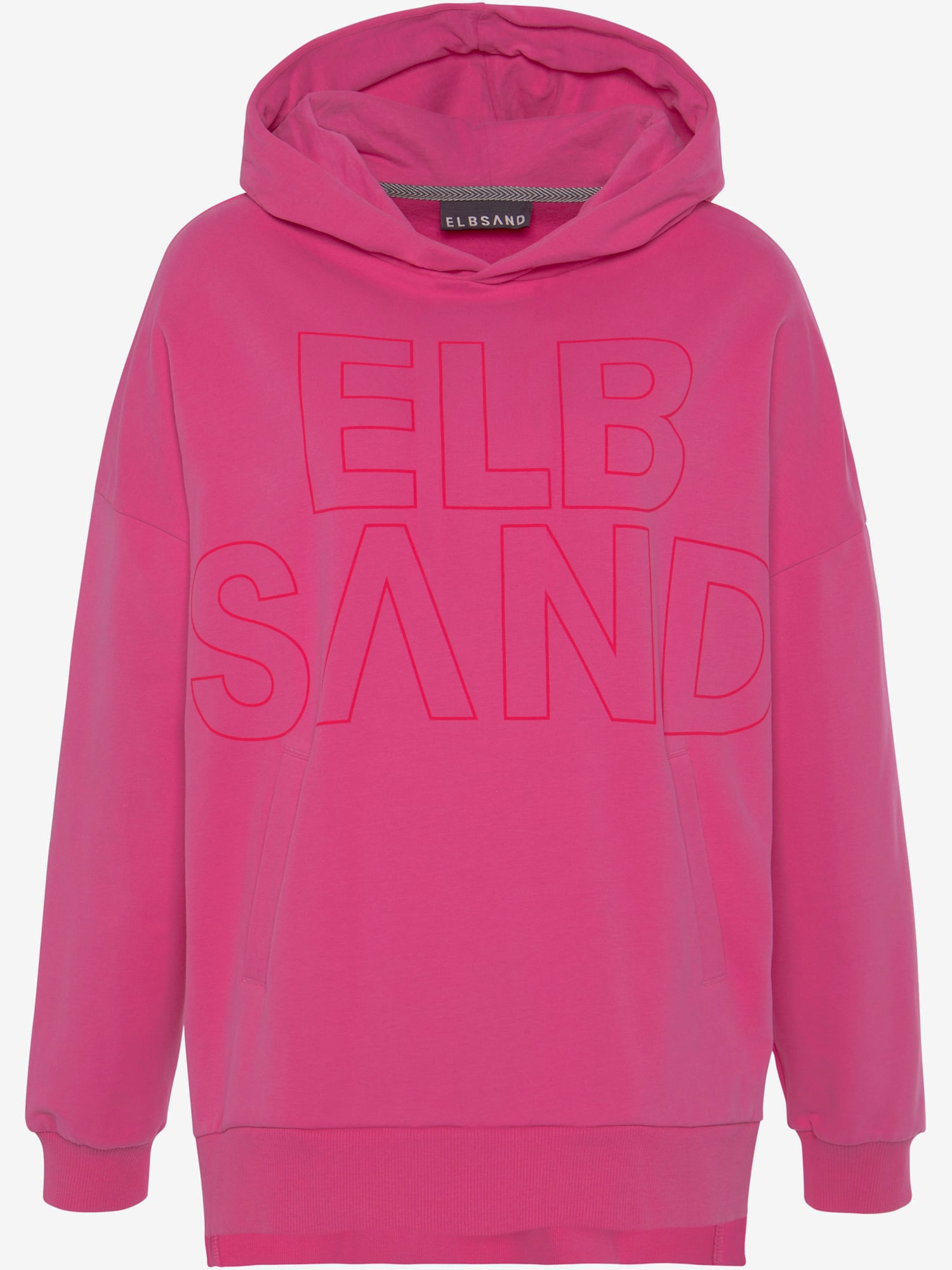 Sweatshirt à capuche coupe large tendance, couleur rose, taille S (38), marque Elbsand - helline