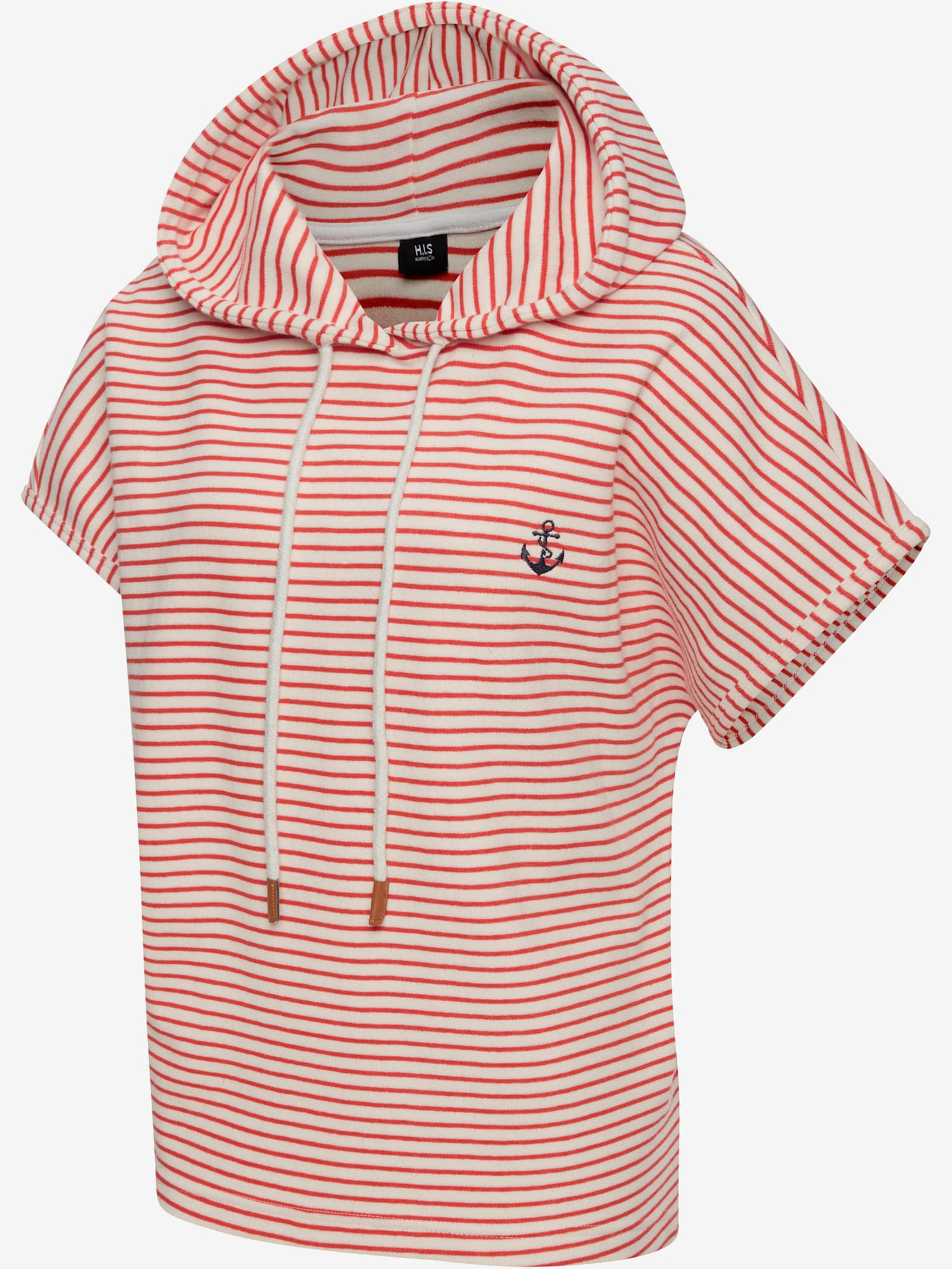 Sweat-shirt t-shirt à capuche, couleur rouge, taille 50/52, marque H.I.S - helline