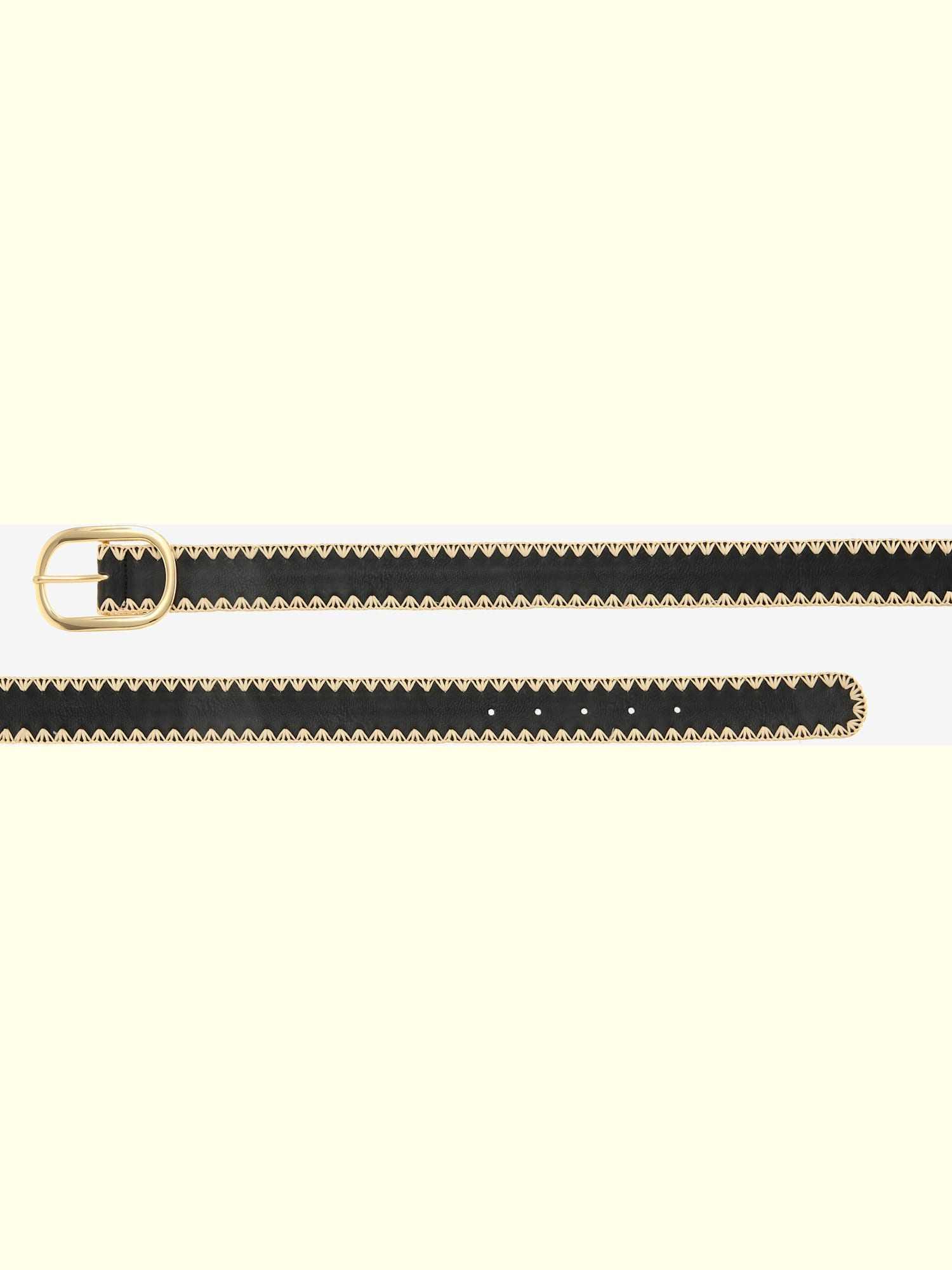 Ceinture hanches ceinture tendance avec boucle dorée, couleur : noir à motifs, taille 75, marque French Connection, 80% cuir;80% imitation cuir -