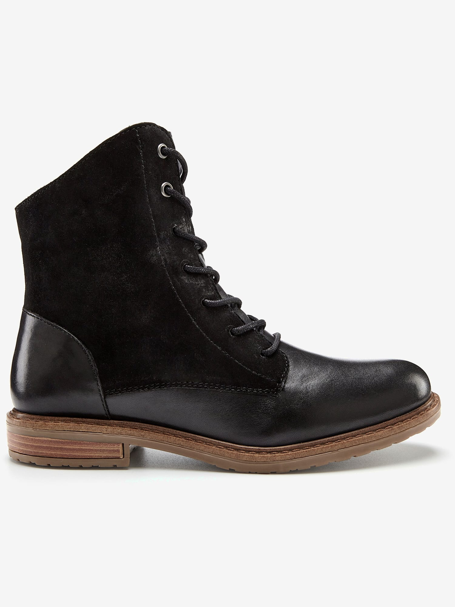 Bottines en cuir doux, couleur noir, taille 41, marque LASCANA - helline