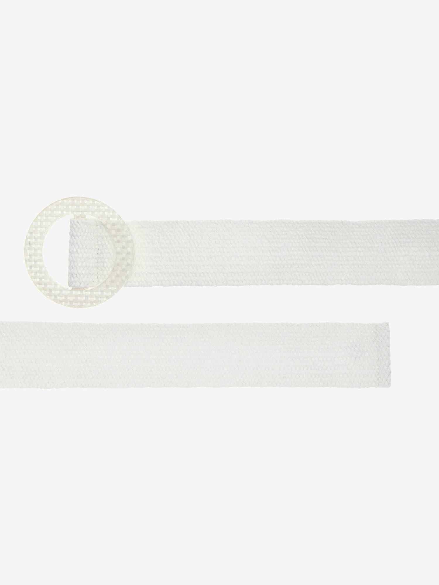 Ceinture tendance imitation raphia avec boucle semi-transparente, couleur blanc, taille 80, marque LASCANA - helline