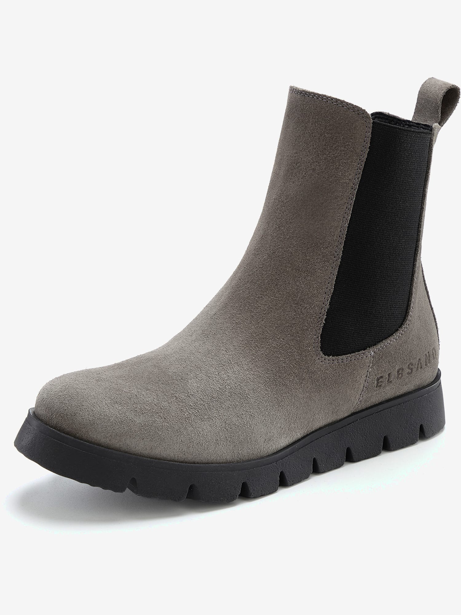Bottines tendance en cuir de qualité, couleur gris, taille 40, marque Elbsand - helline