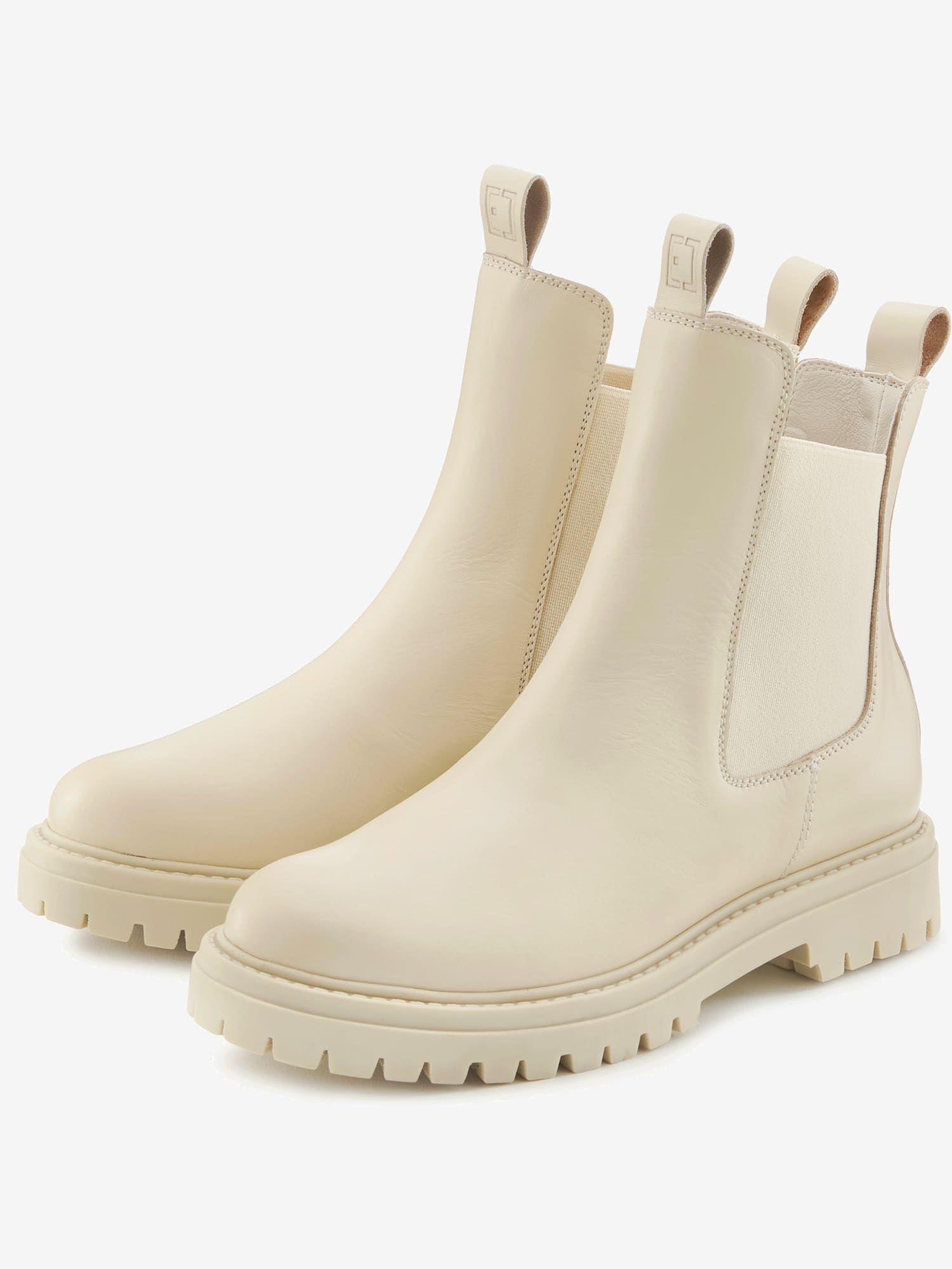 Bottines chelsea tendance en cuir de qualité, très confortables, marron clair uni, taille 37, Elbsand - helline