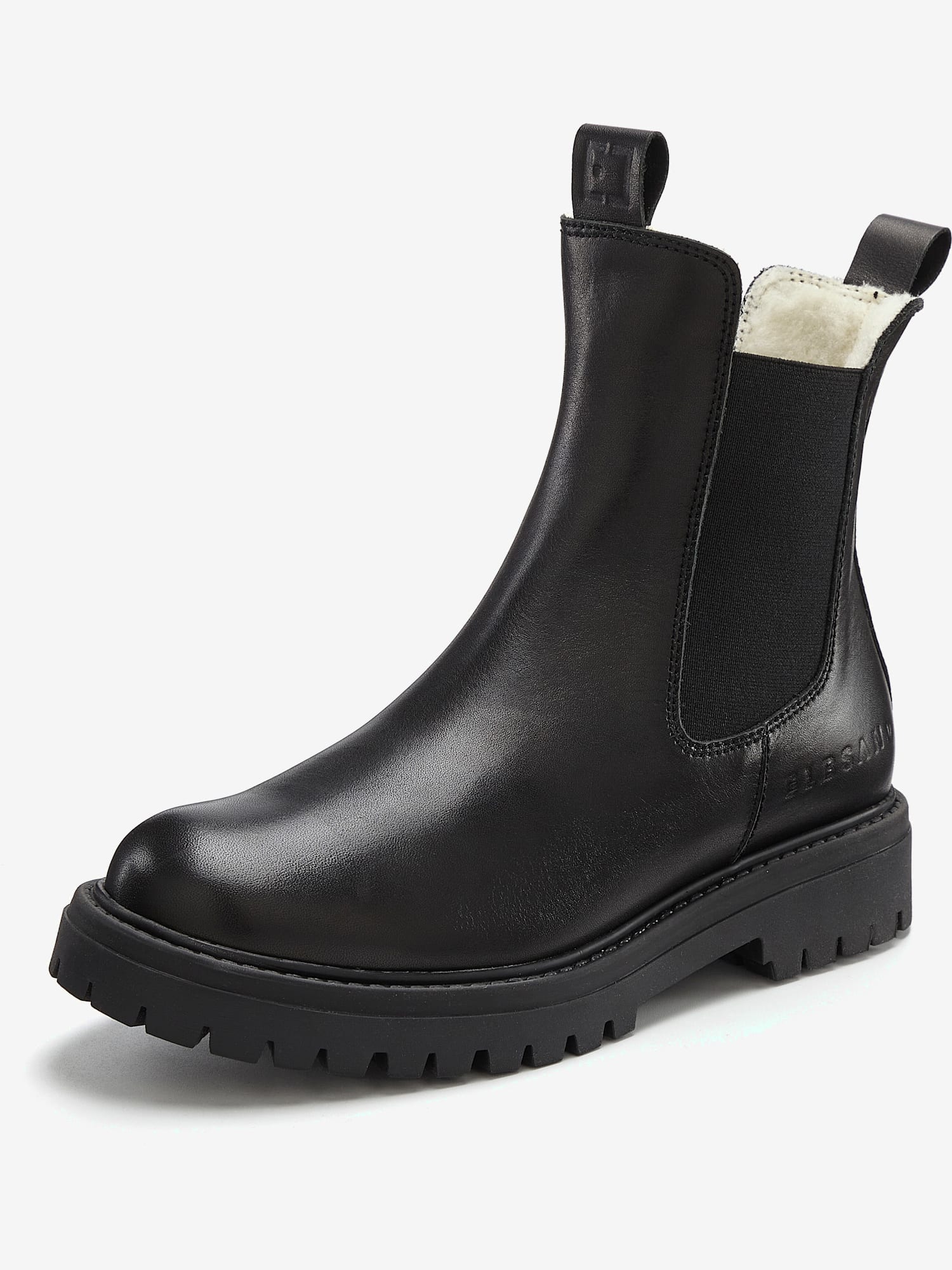 Bottines d'hiver en cuir de qualité avec doublure chaude toute douce, couleur noir, taille 40, marque Elbsand - helline
