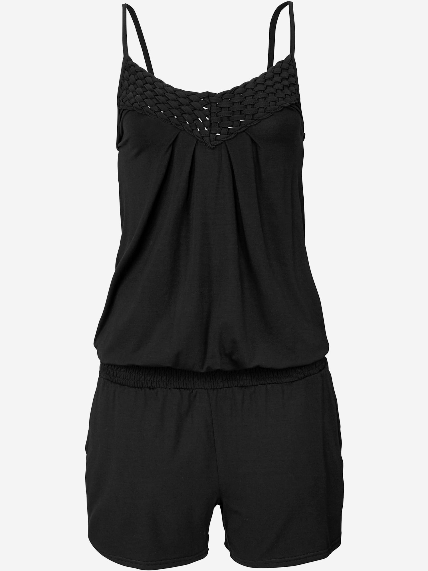 Combinaison de plage à bretelles spaghetti, couleur noir, taille 42, marque LASCANA - helline