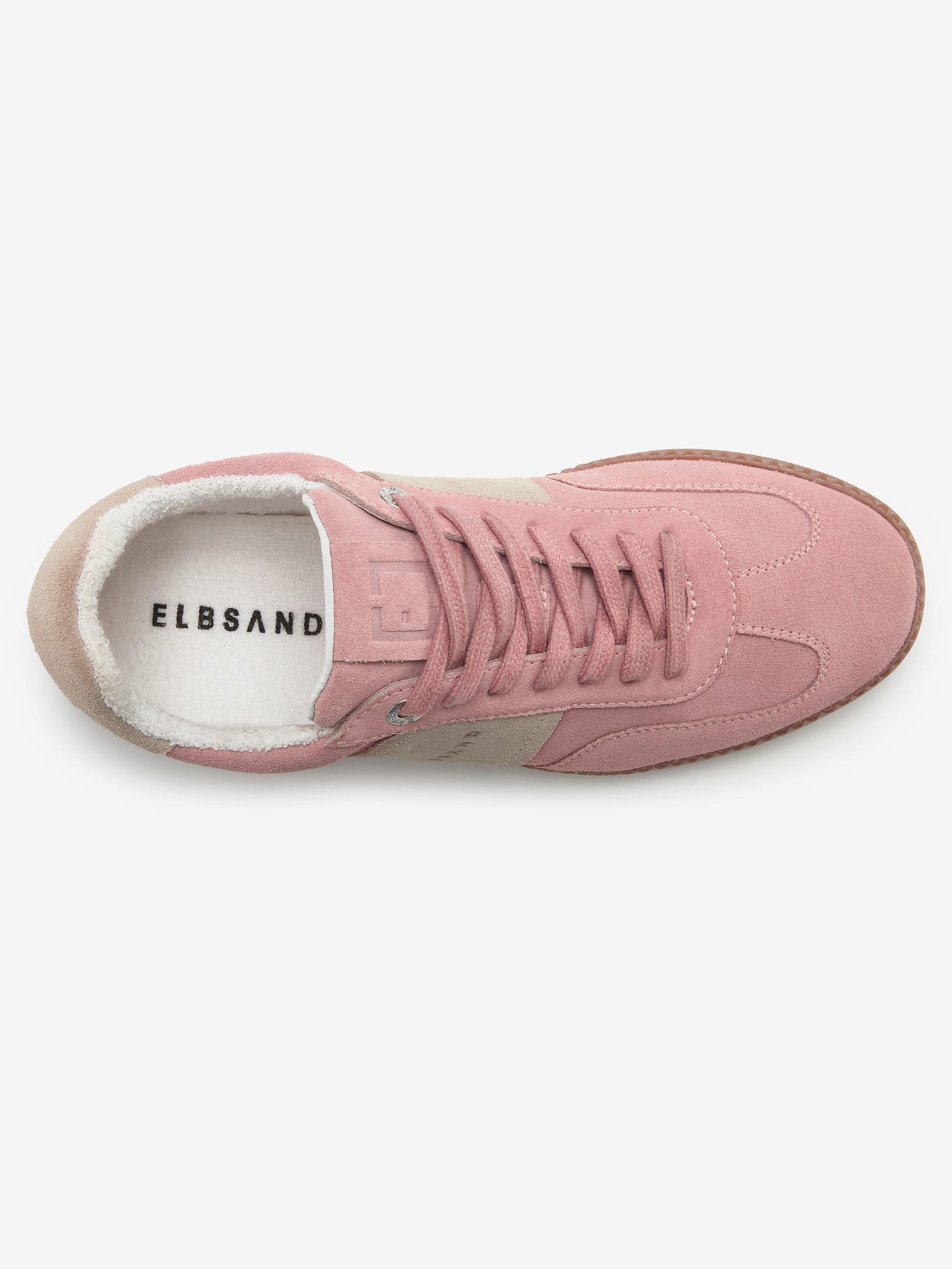 Baskets sneakers en cuir doux et de qualité avec doublure en textile douce, confortables à porter, rose clair uni, taille 37, Elbsand - helline