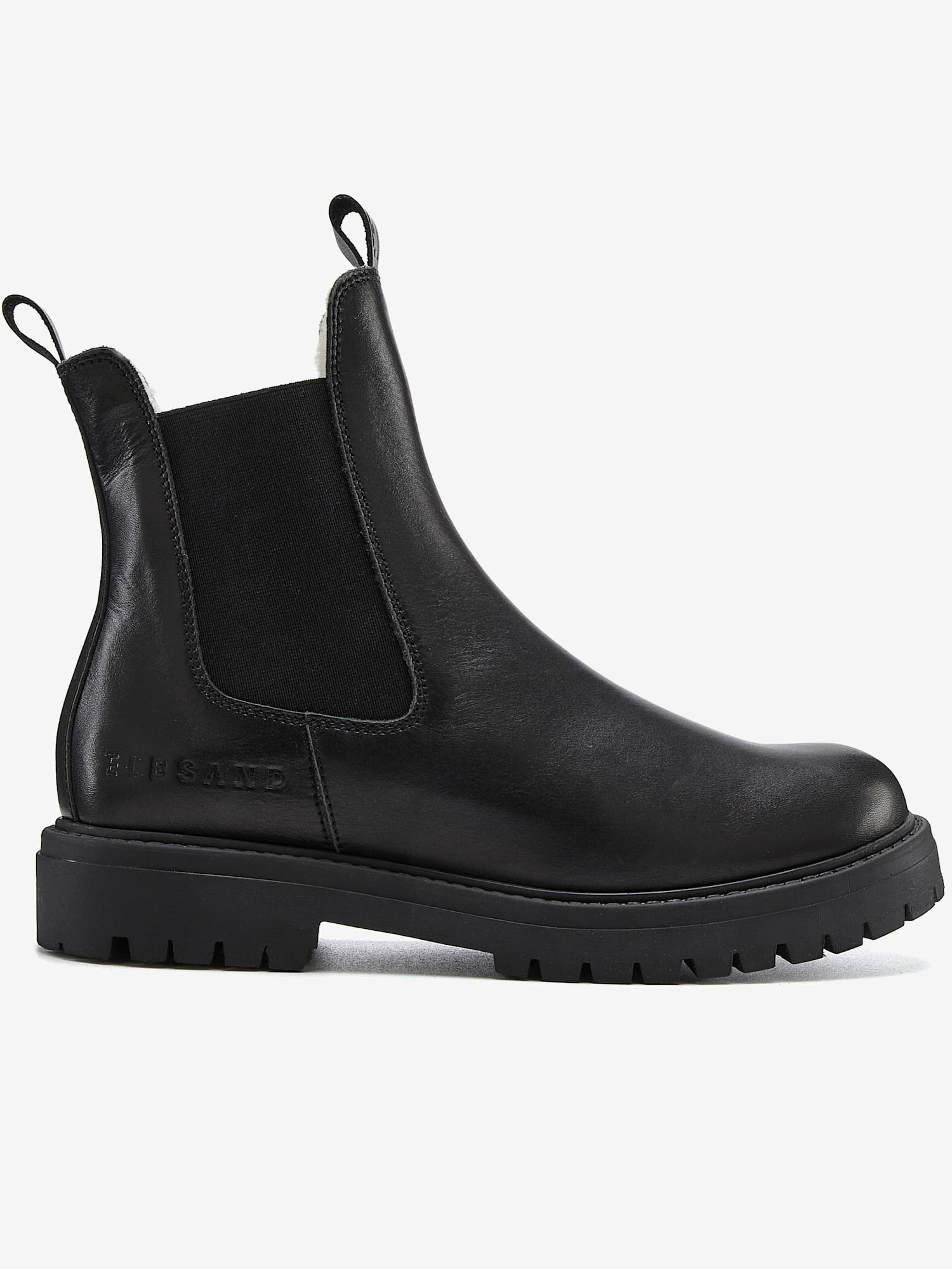Bottines d'hiver en cuir de qualité avec doublure chaude toute douce, couleur noir, taille 38, marque Elbsand - helline