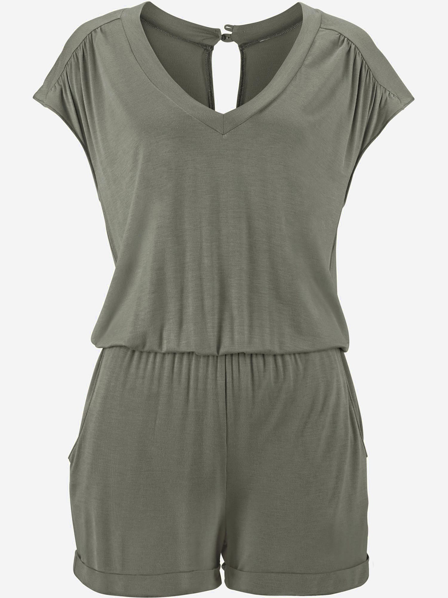 Jolie combinaison jambes courtes, couleur vert, taille 46, marque LASCANA - helline