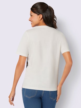T-shirt à manches courtes encolure ronde avec v ouvert