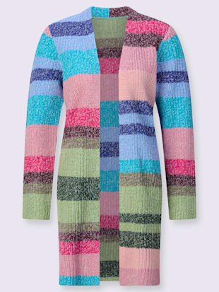 Manteau en tricot forme ouverte et longue tendance (Image 4)