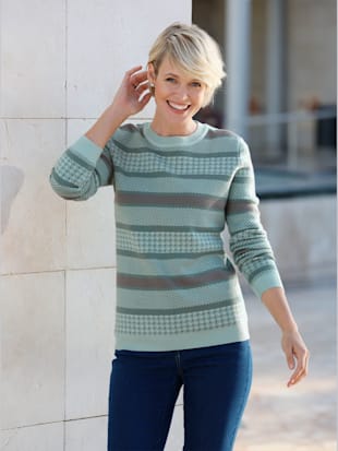 Pull col rond tricot jacquard de qualité