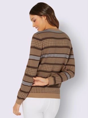 Pull col rond tricot jacquard de qualité