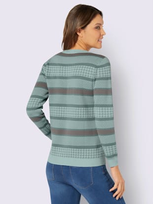 Pull col rond tricot jacquard de qualité