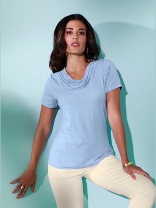 T-shirt qualité lyocell estivale, coleur bleu ciel - HELLINE