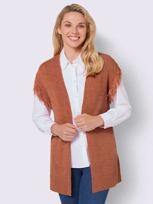 Gilet en tricot fil fantaisie très doux - papaye - 40 - Witt
