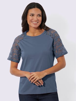 T-shirt en dentelle manches raglan courtes