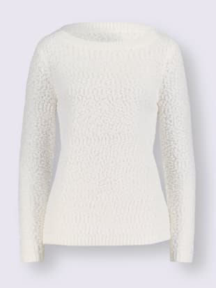 Pull à manches longues fil bouclé fantaisie