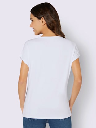 T-shirt à encolure ronde dentelle à doublure opaque