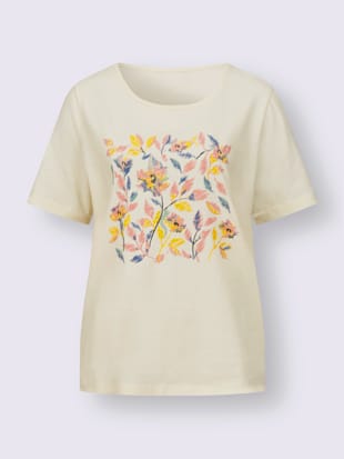 T-shirt à manches courtes imprimé floral aux coloris harmonieux